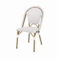 thumbnail image 5 of Outdoor PE Ratten and Aluminum French Bistro Chairs, Set of 2, Rusted Grey & White, Bamboo Print Finish, 5 of 5