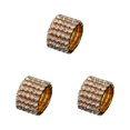 thumbnail image 3 of Maytalsory Bague en Cristal Extensible de Luxe Unique pour Déclaration d'Amour Bague Incrustée à la Mode Dorée 5 Rangées 3Ensemble, 3 of 6