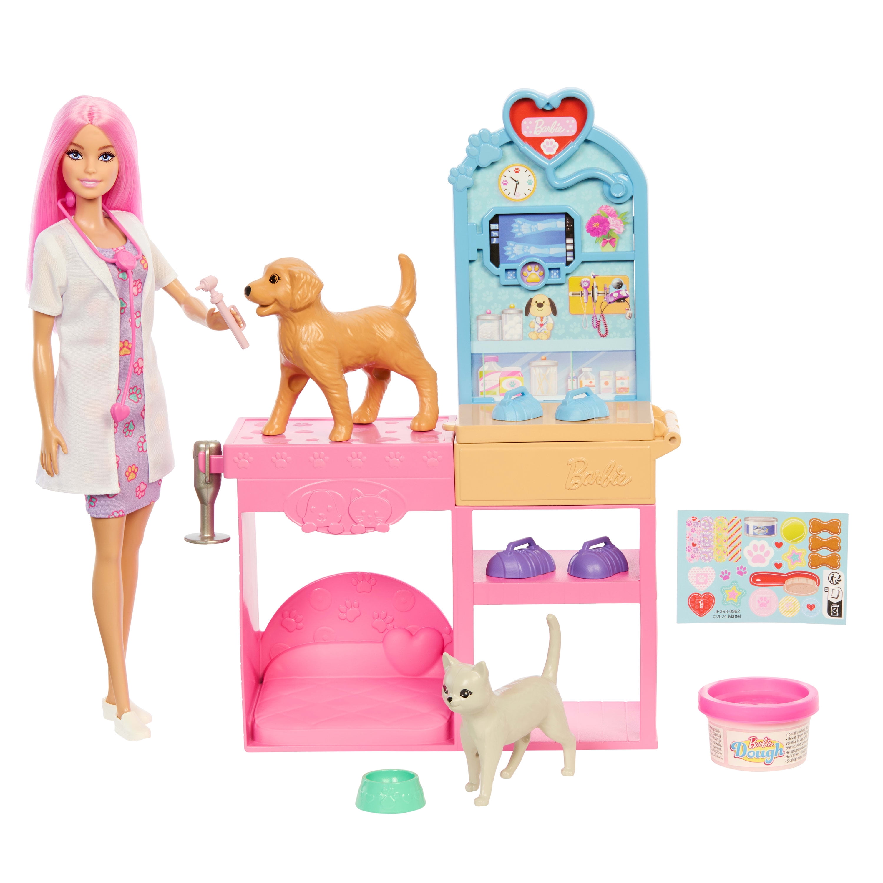 Barbie Coffret La Clinique vétérinaire de Barbie poupée et accessoires