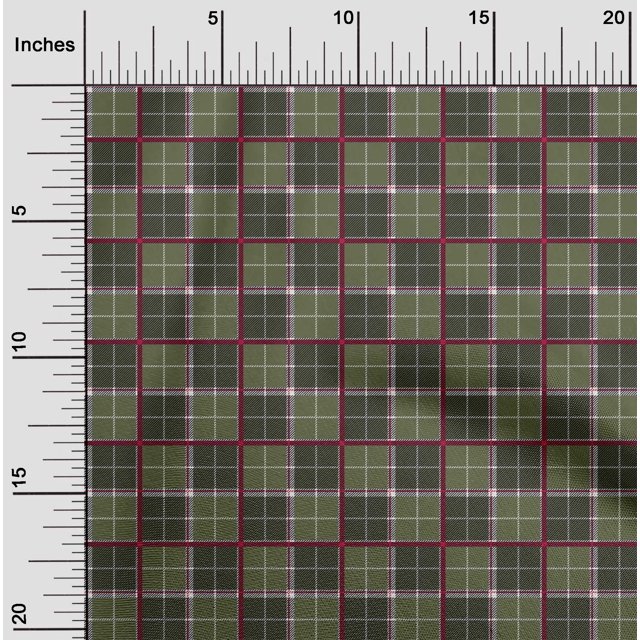 oneOone Silk Tabby Fabric Tartan Check Printed Craft Fabric BTY 42 Inch Wide