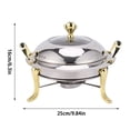 thumbnail image 2 of Stainless Steel Round Chafing Dish Buffet Warmer With Lid And Fuel Holder For Catering Events Kitchen Party Dining, 2 of 3