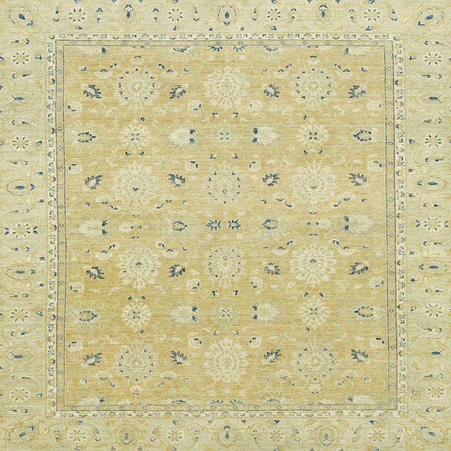Ahgly Company Tapis d'Intérieur Carré Abstrait Marron Or, 5 Pieds Carré