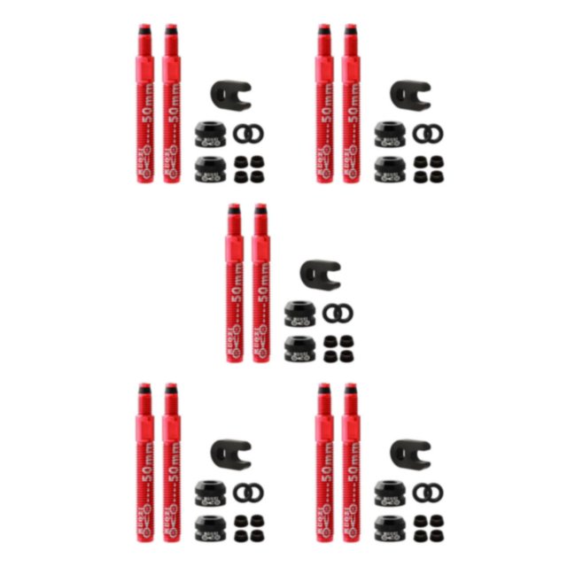 ZheElen Polyvalent Tubeless Pneu Presta Valve Extender pour et Vélos de Route 2 Pcs 50mm Rouge 50mm 80mm 5Set