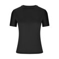 thumbnail image 3 of Meichang T-Shirts pour Femmes Coupe Ajustée Couche de Base T-Shirts Manches Courtes Col Rond T-Shirts Couleur Unie T-Shirts Basiques Confortables Légers Hauts d'Été, 3 of 5