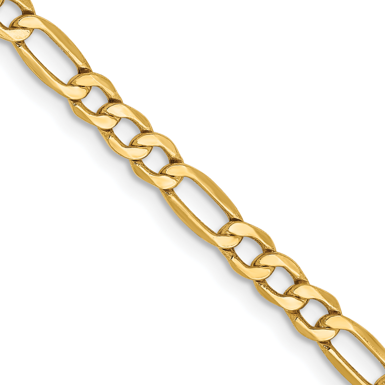 10k Yellow Gold 3.5mm Figaro Chain Necklace Pendant Charm