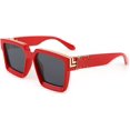 thumbnail image 1 of FEISEDY Retro Flat Top Sunglasses Thick Square Frame Metal Buckle Hip Hop Rapper Men Women B7033, 1 of 6