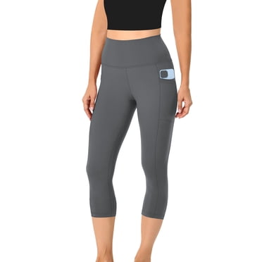 Women's High Waist Yoga Capri Pants with Pockets, Tummy Control Workout Leggings for Women, Breathable 4-Way Stretch Casual Summer Cropped Pants for Running, Gym, Lounge