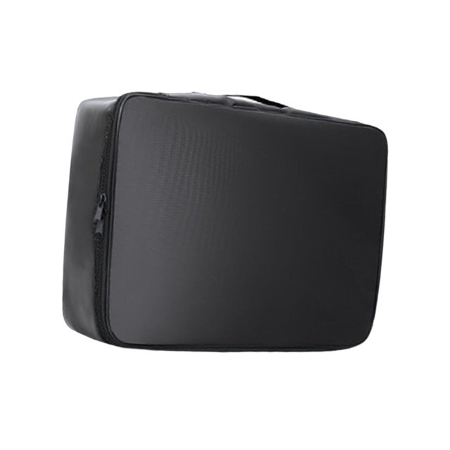Fireproof Document Bag Travel File Bag Safety Organizer 3 Layer Document Bag for Black