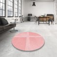 thumbnail image 4 of Ahgly Company Tapis d'Intérieur Rectangulaire Transitionnel Pastel Rouge Rose Lavable à la Machine, 5 Pieds x 8 Pieds, 4 of 7