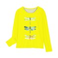 thumbnail image 4 of RXIRUCGD Chemises à Manches Longues pour Filles, Col Rond Mignon, Blouses Décontractées Élégantes (Jaune, Taille : 5 Ans), 4 of 5