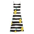 thumbnail image 4 of SMihono Robe Maxi Bohème d'Été pour Femmes Grande Taille Mode pour Femmes à Bretelles Taille Mi-Haute Col en V Sans Manches à Rayures Imprimées Ajustée Robe Longue de Plage Robe Évasée de Plage, 4 of 5
