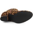 thumbnail image 2 of BLISSFUL STEP Women's Side Zipper Round Toe Block Heel Ankle Boots Leopard 8, 2 of 7