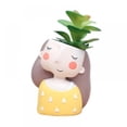 thumbnail image 3 of Cute Beautiful Girls Shaped Succulent Cactus Head Flowerpot Plant Pots Planter Container for Home Garden Office Desktop Decoration(Plants Not Included), 3 of 7