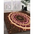 thumbnail image 3 of Ahgly Company Tapis d'Intérieur Ronds de Style Transitionnel Lavables à la Machine, Rouge Rouge, 5 Pieds Rond, 3 of 7