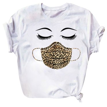 Hauts d'Été pour Femmes 2023 Mode Féminine T-Shirts Imprimés Grande Taille Col Rond Manches Courtes Tee Graphique