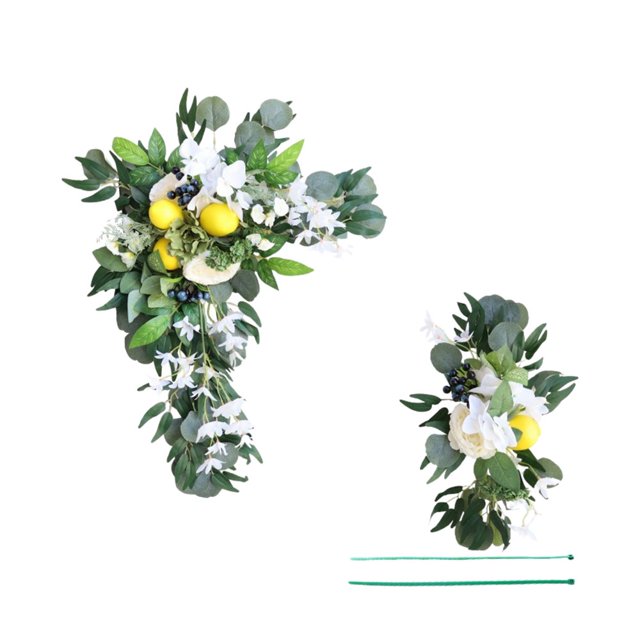 2pcs Artificial Flower Swag Arch Decor,Floral Swag Fake Garland for Floral Arrangement Swag Centerpiece Reception Backdrop Decoration
