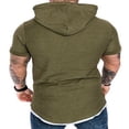 thumbnail image 3 of Men Solid Slub Cotton Short Sleeve Slim Fit Hooded T Shirt, 3 of 5