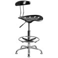 thumbnail image 1 of Vibrant Black and Chrome Drafting Stool with Tractor Seat, 1 of 9