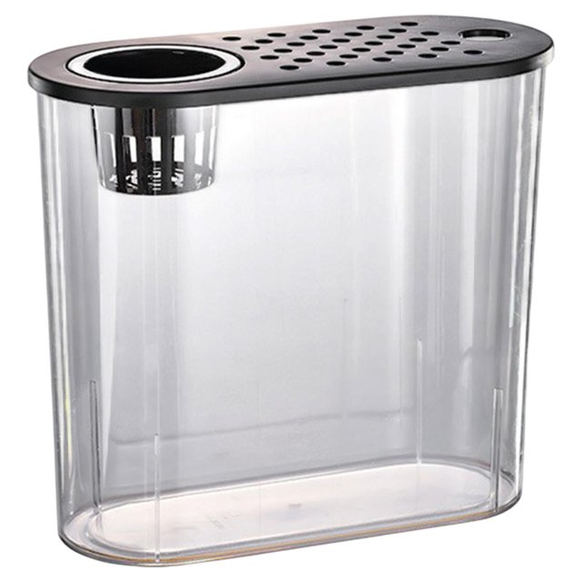 Milaget Desk Aquarium s Container Lightweight Storage Jar Terrarium Mini Tank for Home Terrapin Lizards Betta Black Lid