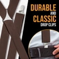 thumbnail image 4 of Mens Elastic X-Back Adjustable Straight Clip On Suspenders - Brown (Regular 46" Long), 4 of 4