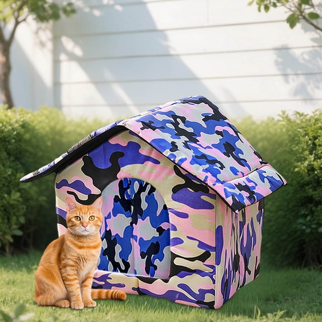 Portable Outdoor Cat Bed with Removable Cushion for Small Indoor and Outdoor Use