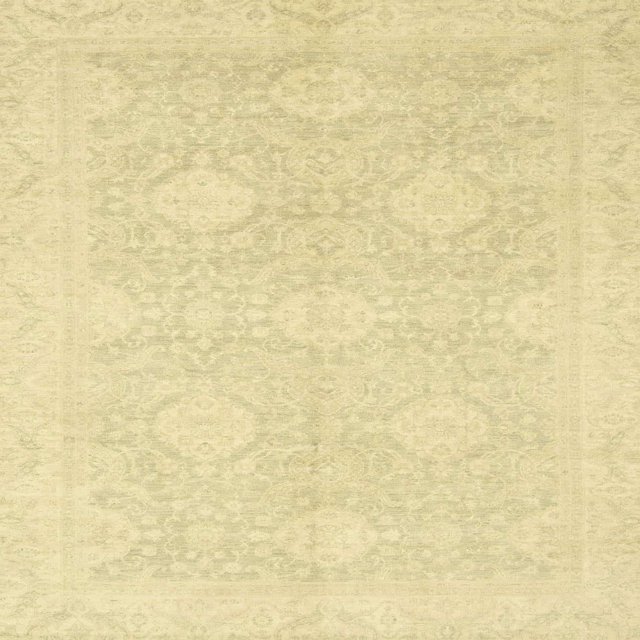 Ahgly Company Indoor Square Abstract Mustard Yellow Oriental Area Rugs, 5' Square