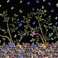 thumbnail image 1 of Soimoi Black Silk Fabric Insect & Tree Panel Print Fabric by The Yard 42 Inch Wide, 1 of 1