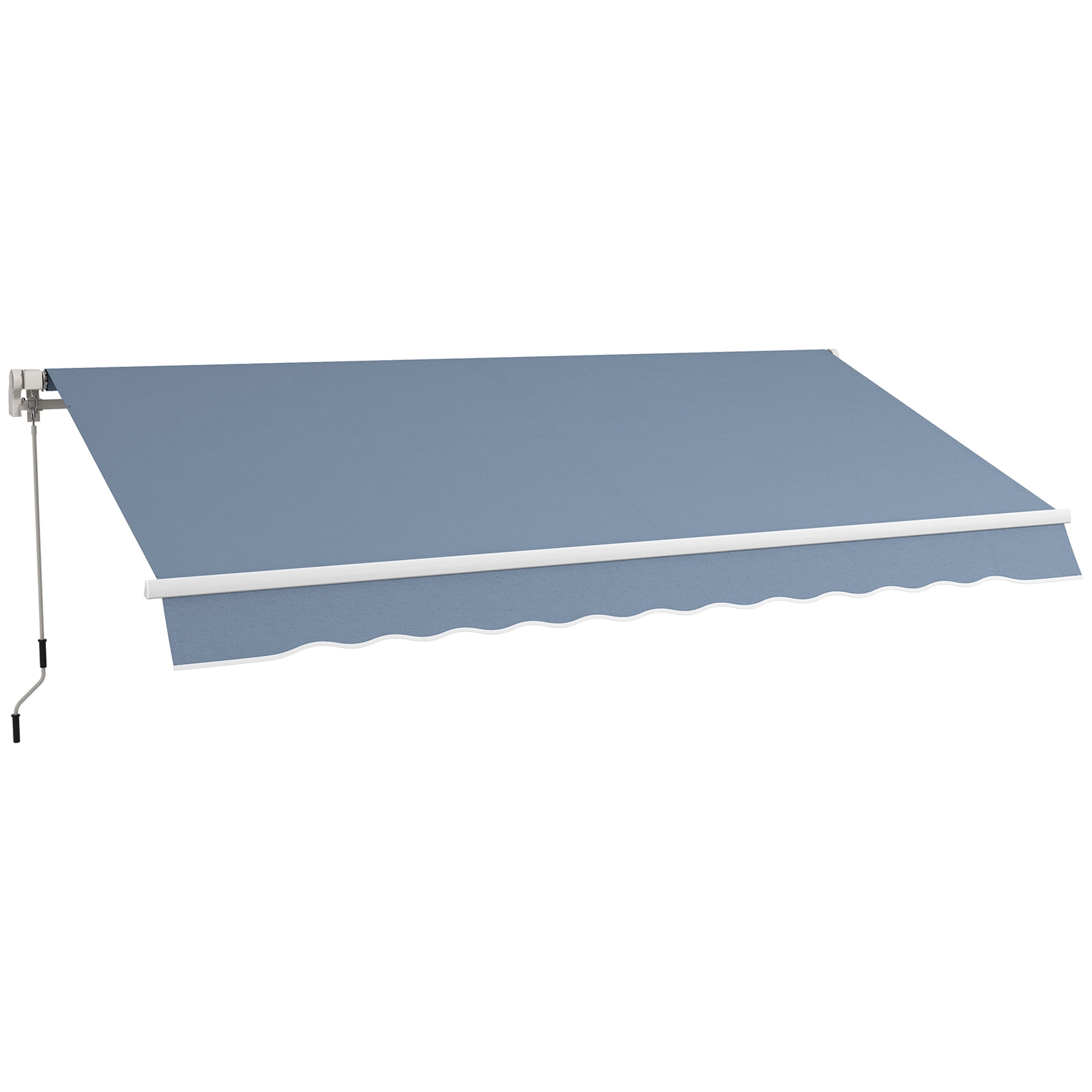 Outsunny Retractable Awning Manual Sun Shade Shelter Light Grey