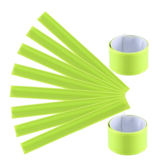 KAKOWELY Bracelet de Poignet en PVC 10 Pcs Bracelet de Poignet en PVC Bandes à Claquer Bandes Réfléchissantes pour Course de Nuit Brassards de Sécurité pour Marche Randonnée Jogging (Jaune) 11.81"X1.18"X0.04 Pouces