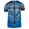 thumbnail image 2 of Konflic Men's Giant Cross Graphic MMA Muscle T-shirt - Turquoise - Large, 2 of 2