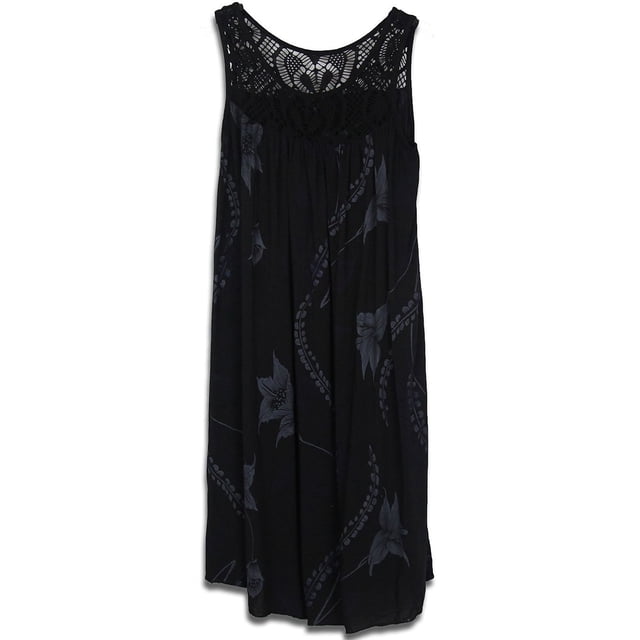 Bellella Robe Débardeur Femme Dentelle Patchwork Col Rond Robe d'Été Plissée Couture Couleur Noir TG