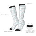 thumbnail image 4 of Easygdp Rabbit And Star Prints Sport Knee High Socks Soccer Socks Calf Compression Athletic Socks for Men and Women, 4 of 6