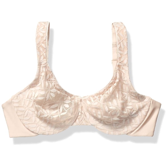 Olga Womens Sheer Leaves Minimizer Bra
