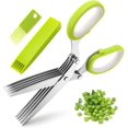 thumbnail image 1 of Herb Scissors, Multipurpose Kitchen Shears with 5 Stainless Steel Blades, Sharp and Anti-rust Herb Scissors Set for Cutting Cilantro Onion Salad Garden Herbs, 1 of 5