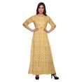 thumbnail image 1 of Moomaya Robe Longue Évasée Imprimée pour Femmes Manches 3/4 Col Rond Tenue Décontractée, 1 of 3