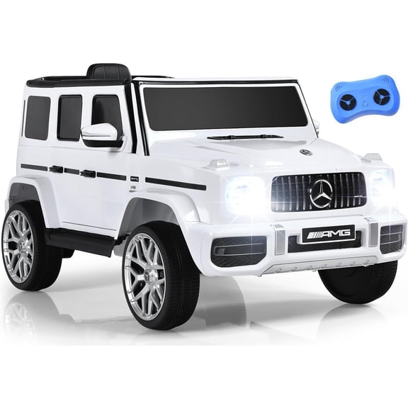 OLAKIDS Licensed Mercedes Benz G63 Kids Ride On Car, 12V Electric Vehicle with Remote Control, Double Open Doors, Music, Bluetooth, Wheels Suspension, Battery Powered for Children Boy Girl