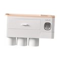 thumbnail image 2 of GUOOL Multifunctional Wall-Mounted Toothbrush Holder, Automatic Toothpaste Dispenser 3 cup pink, 2 of 9