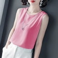 thumbnail image 4 of JDQJBZ Basic Undershirt Tanks Women's Plus Size Tank Tops Solid Color Round Neck Loose Pullover Sleeveless Shirt, 4 of 4