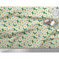 thumbnail image 2 of Soimoi Green Rayon Crepe Fabric Omelette Food Print Sewing Fabric Yard 46 Inch Wide, 2 of 5