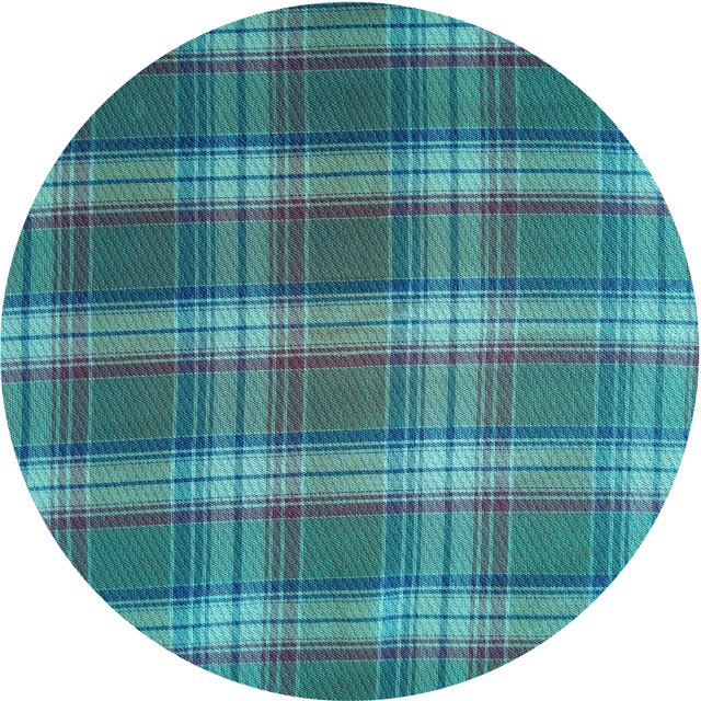 Ahgly Tapis Rond Lavable en Machine Intérieur Transitionnel Turquoise Foncé Vert, 4 Pieds Rond