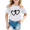 thumbnail image 1 of HNMKIU T-Shirt Graphique Tendance pour Filles Col Rond Manches Courtes Haut d'Été Décontracté pour Enfants, 1 of 5