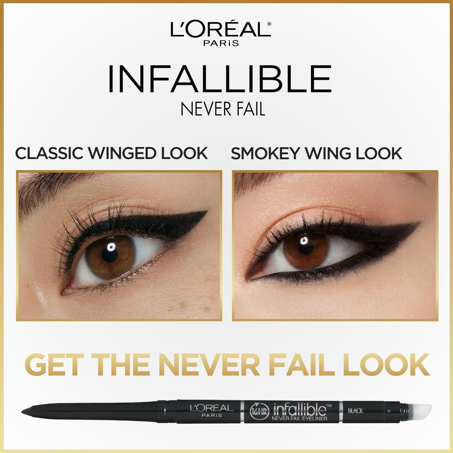 L'Oréal Paris Traceur Infallible Original, Crayon traceur mécanique avec estompeur intégré, Marine