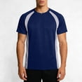thumbnail image 2 of Short Sleeve T Shirt for Men Basketball Training Running Fitness Top Color Block Polyester, 2 of 8