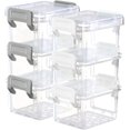 thumbnail image 1 of HAHDAXIA 6 Packs Small Storage Bins with Lids, Mini Stackable Plastic Storage Containers Colorful Bead Organizer Latches Box Small Containers for Organizing Craft, Small Items, White+Grey, 1 of 7