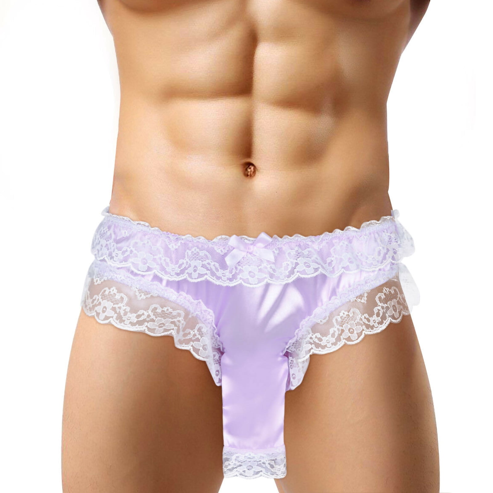 String pour Hommes sous-Vêtements Aguichant Aguichant Culottes en Dentelle pour Hommes Fessier Ouvert Bas G-string String sous-Vêtements Culottes