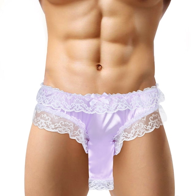 String pour Hommes sous-Vêtements Aguichant Aguichant Culottes en Dentelle pour Hommes Fessier Ouvert Bas G-string String sous-Vêtements Culottes