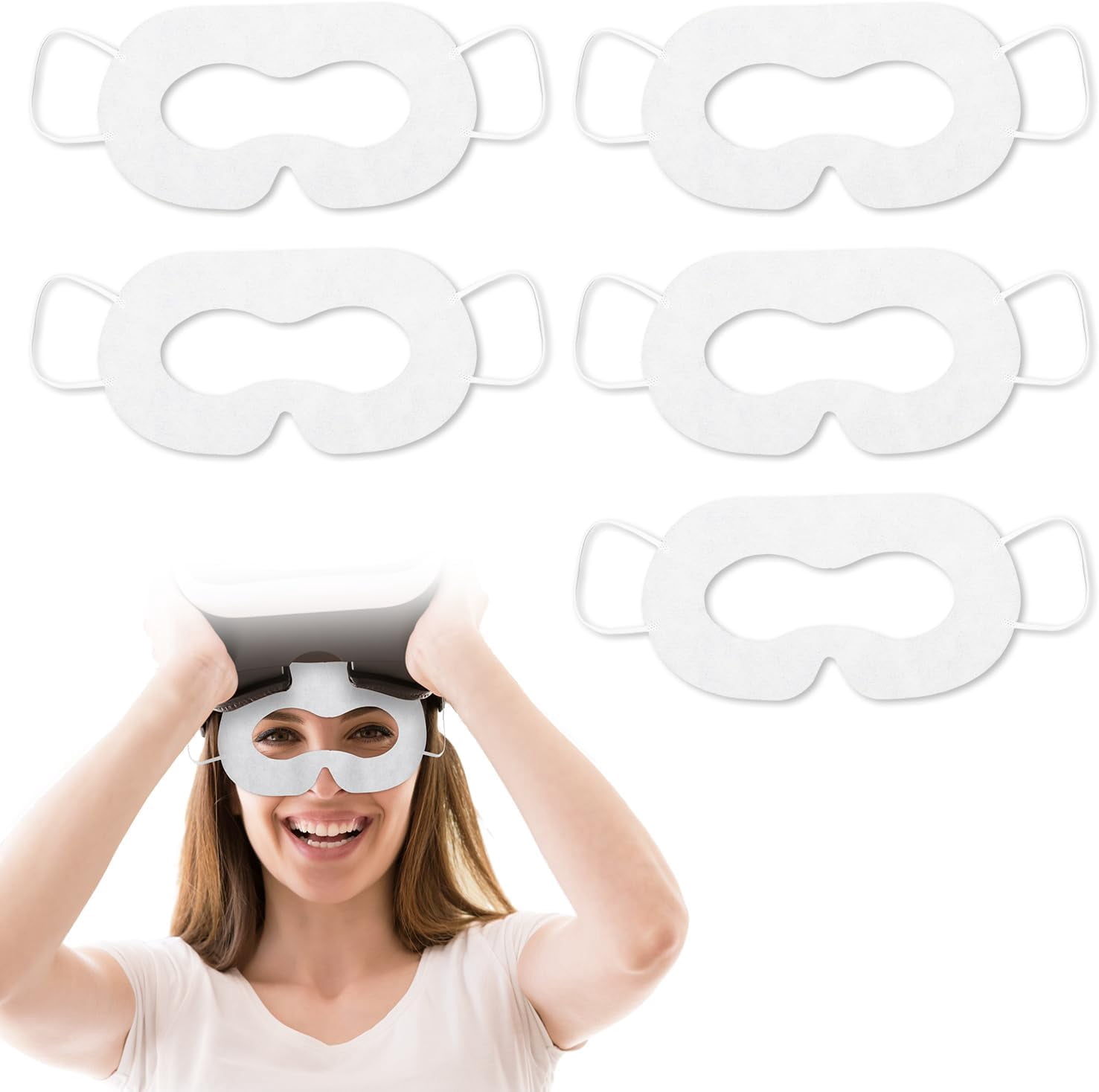 100pcs Disposable Sweat Guard VR Sweat Mask, Sweat Band Breathable VR Eye Mask Cover Compatible with Oculus Meta Quest 3 VR Face Eyes Mask for Quest 2 Apple Vision Workouts