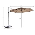 thumbnail image 2 of Costway Parasol Déporté de Patio 11 Pieds Rotation à 360 Degrés Inclinaison en Aluminium Beige, 2 of 10