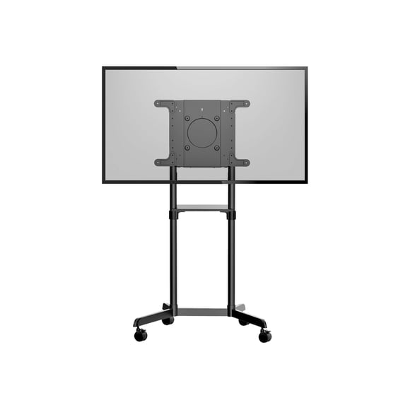 StarTech.com Mobile TV Cart, Portable Rolling TV Stand for 37-70" VESA Display (154lb/70kg), with Shelf & Storage Compartment, Rotate/Tilt Display, Universal TV Mount on Casters/Wheels - Mobile TV Stand w/ Casters (MBLTVSTNDEC) - Cart - for flat panel - steel - screen size: 37"-70"