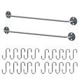 thumbnail image 1 of Ikea Steel Kitchen Organizer Set, 2 Rails and 20 Hooks, Silver, 1 of 4